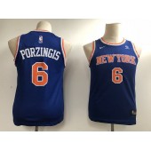New York Knicks #6 Kristaps Porzingis Blue Nike Swingman Youth Jersey