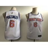 New York Knicks #6 Kristaps Porzingis White Nike Swingman Youth Jersey