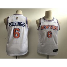 New York Knicks #6 Kristaps Porzingis White Nike Swingman Youth Jersey