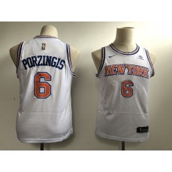 New York Knicks #6 Kristaps Porzingis White Nike Swingman Youth Jersey
