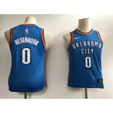 Oklahoma City Thunder #0 Russell Westbrook Blue Nike Swingman Youth Jersey