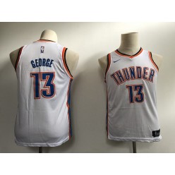 Oklahoma City Thunder #13 Paul George White Nike Swingman Youth Jersey
