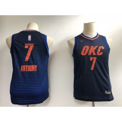 Oklahoma City Thunder #7 Carmelo Anthony Navy Nike Swingman Youth Jersey