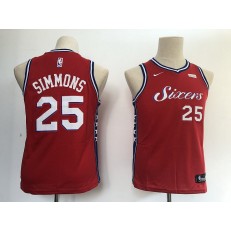 Philadelphia 76ers #25 Ben Simmons Red Nike Swingman Youth Jersey