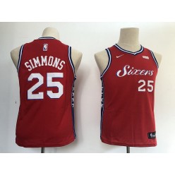 Philadelphia 76ers #25 Ben Simmons Red Nike Swingman Youth Jersey