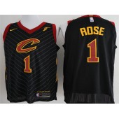 Cleveland Cavaliers #1 Derrick Rose Black Nike Authentic Men Jersey