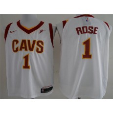 Cleveland Cavaliers #1 Derrick Rose White Nike Authentic Men Jersey