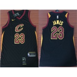 Cleveland Cavaliers #23 Lebron James Black Association Edition Swingman Men Jersey