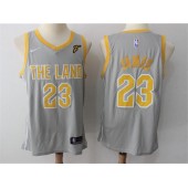 Cleveland Cavaliers #23 Lebron James Gray The Land Nike Swingman Men Jersey