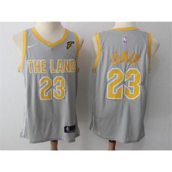 Cleveland Cavaliers #23 Lebron James Gray The Land Nike Swingman Men Jersey