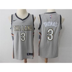 Cleveland Cavaliers #3 Isaiah Thomas Gray Nike City Edition Swingman Men Jersey