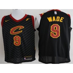 Cleveland Cavaliers #9 Dwyane Wade Black Nike Authentic Men Jersey