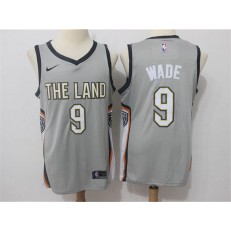Cleveland Cavaliers #9 Dwyane Wade Gray Nike City Edition Swingman Men Jersey