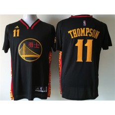 Golden State Warriors #11 Klay Thompson Black 2016 Chinese New Year Short Sleeve Men Jersey