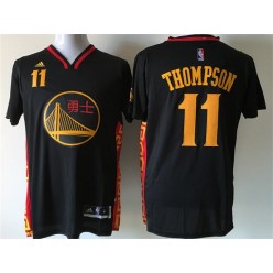 Golden State Warriors #11 Klay Thompson Black 2016 Chinese New Year Short Sleeve Men Jersey