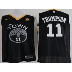 Golden State Warriors #11 Klay Thompson Black The Town Statement Edition Authentic Men Jersey