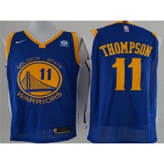 Golden State Warriors #11 Klay Thompson Blue Nike Authentic Men Jersey