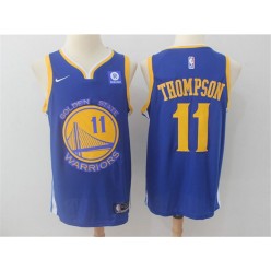 Golden State Warriors #11 Klay Thompson Blue Nike Swingman Men Jersey
