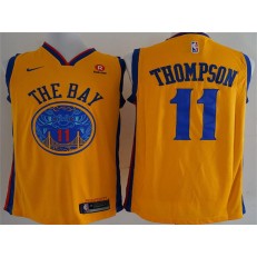 Golden State Warriors #11 Klay Thompson Gold City Edition Swingman Men Jersey