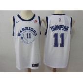 Golden State Warriors #11 Klay Thompson White Nike Throwback Swingman Men Jersey