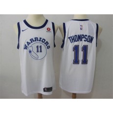 Golden State Warriors #11 Klay Thompson White Nike Throwback Swingman Men Jersey