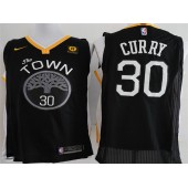 Golden State Warriors #30 Stephen Curry Black The Town Statement Edition Authentic Men Jersey