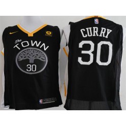 Golden State Warriors #30 Stephen Curry Black The Town Statement Edition Authentic Men Jersey