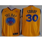 Golden State Warriors #30 Stephen Curry Gold City Edition Swingman Men Jersey
