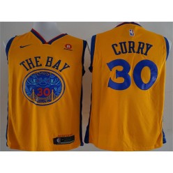 Golden State Warriors #30 Stephen Curry Gold City Edition Swingman Men Jersey