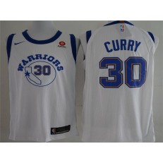 Golden State Warriors #30 Stephen Curry White Nike Throwback Authentic Men Jersey
