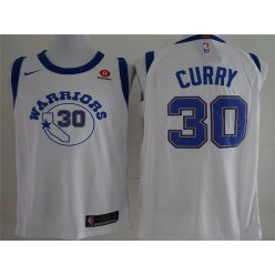 Golden State Warriors #30 Stephen Curry White Nike Throwback Authentic Men Jersey