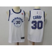 Golden State Warriors #30 Stephen Curry White Nike Throwback Swingman Men Jersey