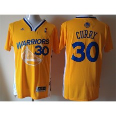 Golden State Warriors #30 Stephen Curry Yellow Short Sleeve Swingman Men Jersey