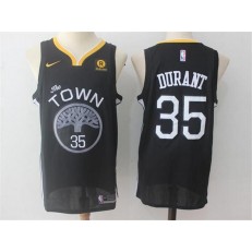 Golden State Warriors #35 Kevin Durant Black Nike Swingman Men Jersey
