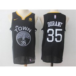 Golden State Warriors #35 Kevin Durant Black Nike Swingman Men Jersey