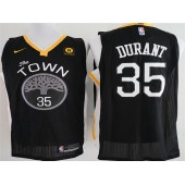 Golden State Warriors #35 Kevin Durant Black The Town Statement Edition Authentic Men Jersey