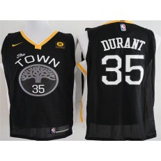 Golden State Warriors #35 Kevin Durant Black The Town Statement Edition Authentic Men Jersey