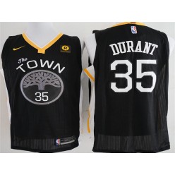 Golden State Warriors #35 Kevin Durant Black The Town Statement Edition Authentic Men Jersey