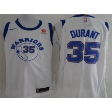 Golden State Warriors #35 Kevin Durant White Nike Throwback Authentic Men Jersey