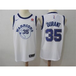 Golden State Warriors #35 Kevin Durant White Nike Throwback Swingman Men Jersey