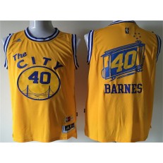 Golden State Warriors #40 Harrison Barnes Yellow Cityscape Swingman Men Jersey