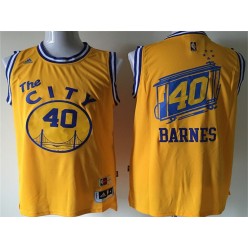Golden State Warriors #40 Harrison Barnes Yellow Cityscape Swingman Men Jersey