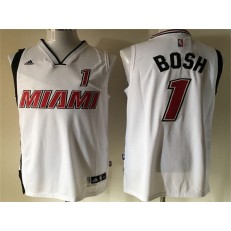 Miami Heat #1 Chris Bosh White Swingman Men Jersey