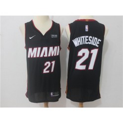 Miami Heat #21 Hassan Whiteside Black Nike Authentic Men Jersey