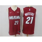 Miami Heat #21 Hassan Whiteside Red Nike Authentic Men Jersey