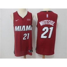 Miami Heat #21 Hassan Whiteside Red Nike Authentic Men Jersey