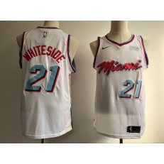 Miami Heat #21 Hassan Whiteside White City Edition Nike Swingman Men Jersey