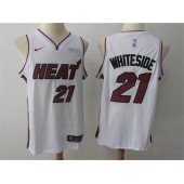 Miami Heat #21 Hassan Whiteside White Nike Swingman Men Jersey