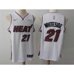 Miami Heat #21 Hassan Whiteside White Nike Swingman Men Jersey