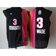 Miami Heat #3 Dwyane Wade Black Hardwood Classics Men Jersey